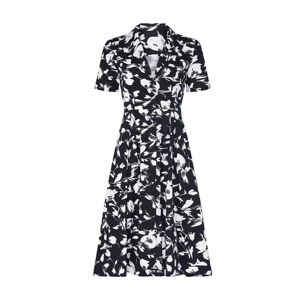 Jason Wu Black and White Floral Midi Dress